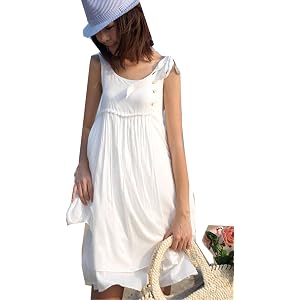 Multi-Layer White Beach Dress by ACEFAST INC